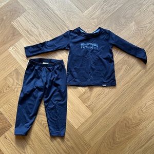 Patagonia baby capilene crew and bottoms 2T